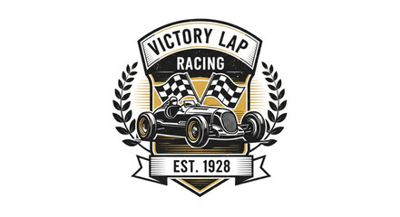 Naklejka premium Vintage Racing Car Logo Design.
