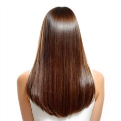 Smooth and Shiny Long Hair of a Woman with Healthy Glossy Appearance from the Back in Bright Natural Light