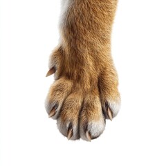 Obraz premium Close-Up View of a Large Cat Paw with Textured Fur and Sharp Claws in Natural Lighting
