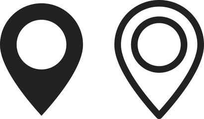 シンプルなマップのピンのアイコン　黒