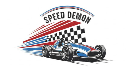 Obraz premium Vintage Racing Car Speed Illustration.