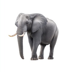 Fototapeta premium Majestic Elephant Standing Gracefully with Detailed Texture and Majestic Presence Against Clean Background