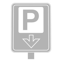 Parking Sign with Down Arrow