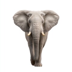 Obraz premium Majestic Elephant Portrait with Large Ears and Distinctive Trunk Staring Directly at the Camera