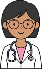 Fototapeta premium a friendly female doctor with glasses and stethoscope