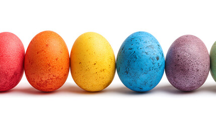 easter eggs on white background