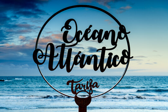 Tarifa Atlantic Ocean, symbol of holidays in Spain, Andalusia.