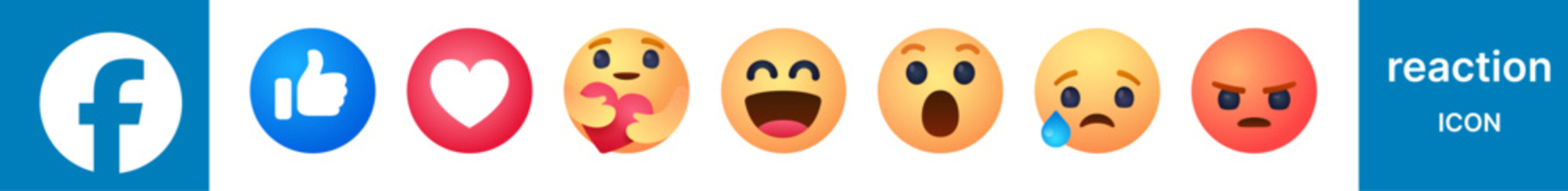 Facebook  reaction icon set, editoral vector