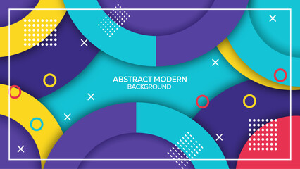 Obraz premium Abstract geometric background with vibrant colors and overlapping shapes.