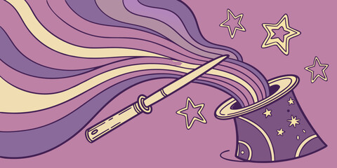 A whimsical illustration of a teapot releasing a colorful, dreamy, and magical cloud.