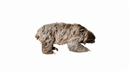 Naklejka premium Flexible Sloth over White Background, Funny Stretching Animal No Shadow