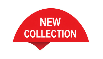 New Collection Red Badge Label Isolated PNG, Sale Promotion Tag Transparent Background