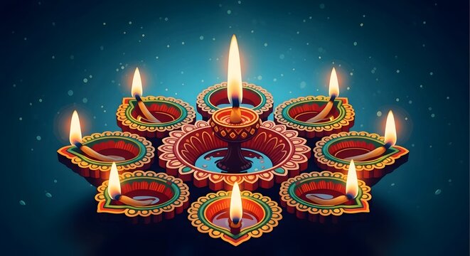 Diwali festival of lights diya lamp decoration