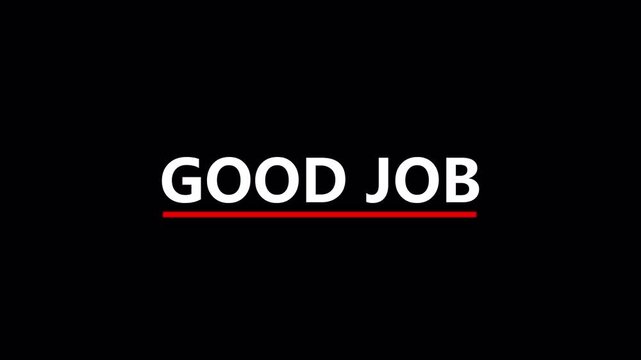 glowing neon Good job text icon animation , neon Good job sign, neon Good job video animation in 4k motion video.