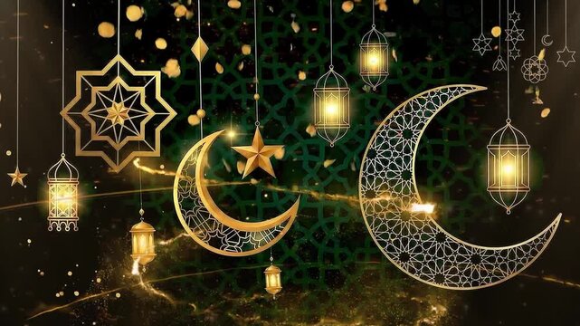 luxury islamic background ied ramadan video footage stock