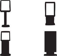 Set of Silhouette Icons for Outdoor Signage and Urban Information Displays in City