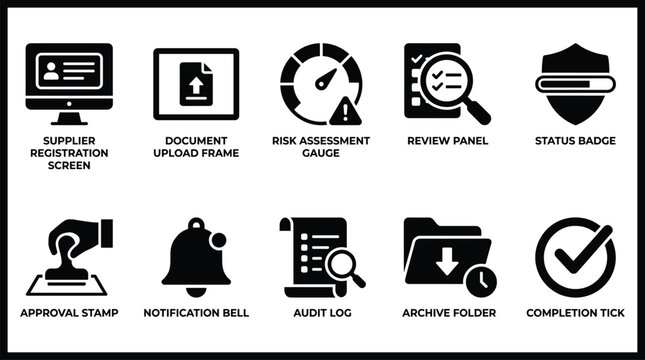 Icons for business workflow and document management