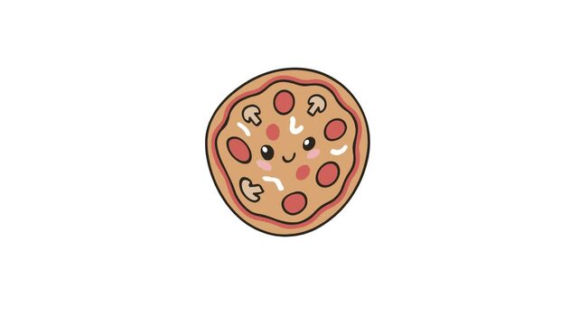 Cute Mozzarella Pizza Vector Animation