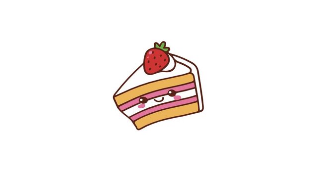 Cute Cake Dessert Vector Illustration