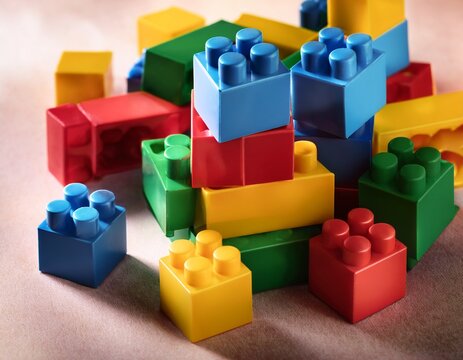 pile of colorful building blocks