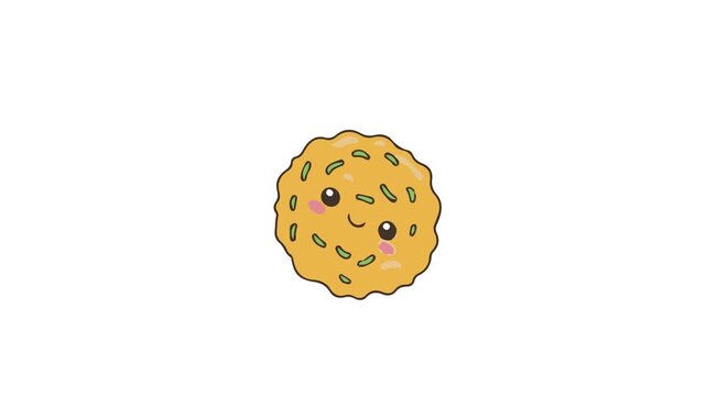 Cute Bakwan Snack Vector Animation