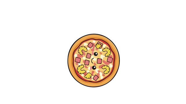 Cute Pizza Vector Illustration Animation