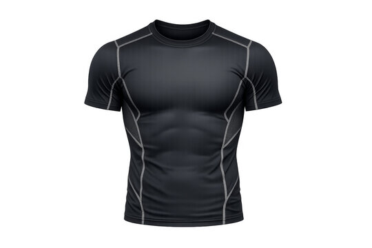 Black short sleeve compression shirt mockup template