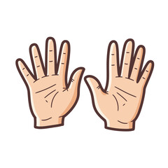 Obraz premium Graphic illustration of two human hands in open position 