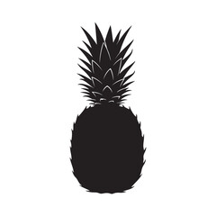 Black Pineapple silhouette vector illustration