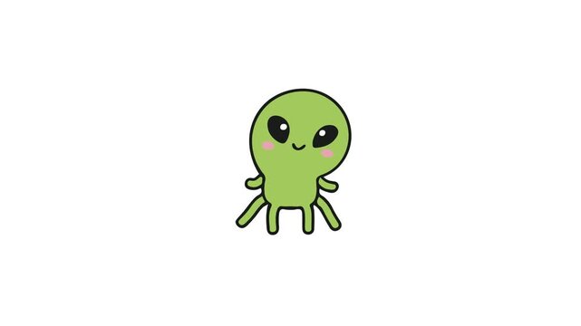 Alien Character Loop Vector Animation