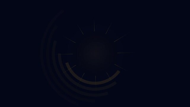 Secure Auth Flow UI Animation Glowing Gold Circular Elements Rotating for Biometric Verification and Cyber Identity Protection Concept 4K