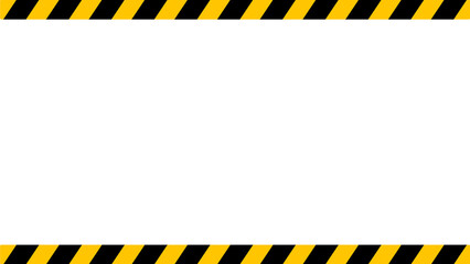 Black and Yellow Warning Stripe Border Frame PNG &ndash; Caution Tape Hazard Background Banner