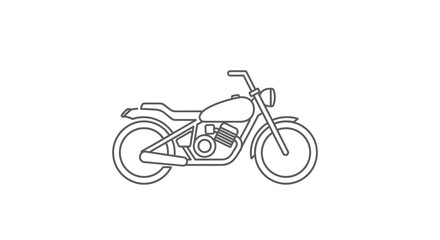 Fototapeta premium Outlined motorcycle illustration minimalist design for transportation and travel