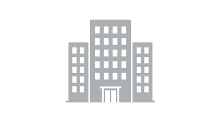 Fototapeta premium Modern building architecture with gray silhouette on white background