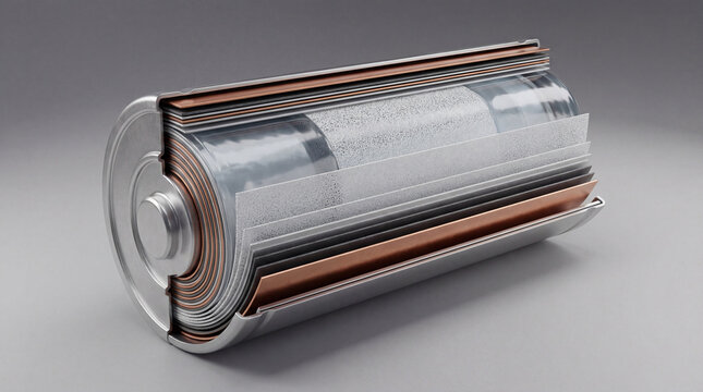 Journey into the luminous heart of a cylindrical power source, where layered materials intricately conspire to unleash silent energy