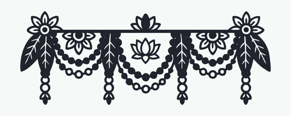 Traditional Indian Toran Garland Hanging Decoration Vector Graphic