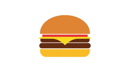 Fototapeta premium Graphic illustration of a classic hamburger with layers on a white backdrop