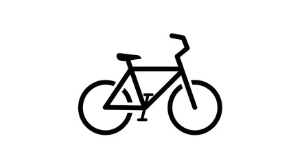 Fototapeta premium Minimalist black bicycle silhouette on white background for design and concept
