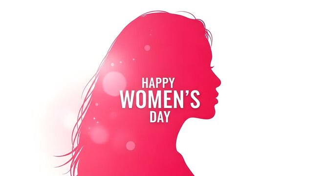 Happy women's day celebration with empowered female silhouette