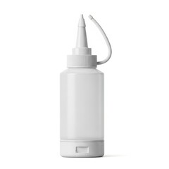 White plastic squeeze bottle with pump nozzle for precise liquid dispensing