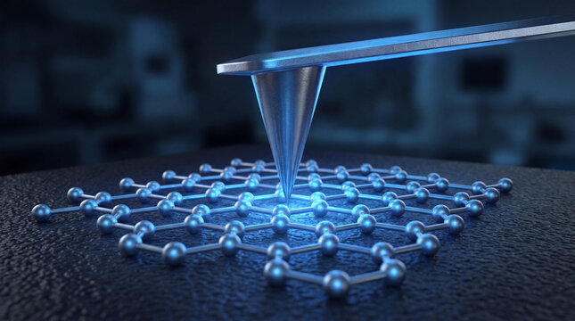 Luminous graphene lattice reveals its fundamental beauty under the precise touch of an advanced atomic probe in a dark lab