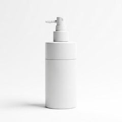 Minimalist white pump bottle with simple design on neutral background