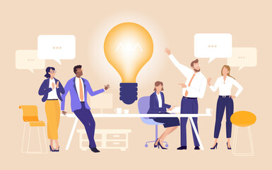 Strategic Team Meeting. Business people engage in focused discussion during a meeting, collaborating to analyze problems and develop practical solutions together.