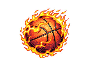 Circular Fire Flame Basketball Logo Design Vector © Riska