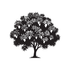Black Mango tree silhouette vector illustration design