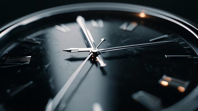 Minimalist Black Clock Face Macro with Modern Design