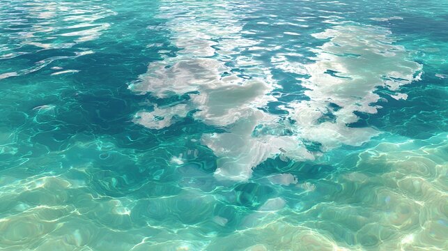 Azure Serenity: Capture the enchanting allure of crystal-clear ocean waters. This image invites viewers to immerse themselves in a world of tranquility.