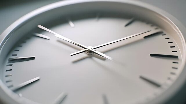 Modern Minimalist Wall Clock Close Up Detail