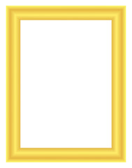 Obraz premium Elegant golden rectangular photo frame with soft glowing bevel border for certificate design, luxury poster layout, or artwork display