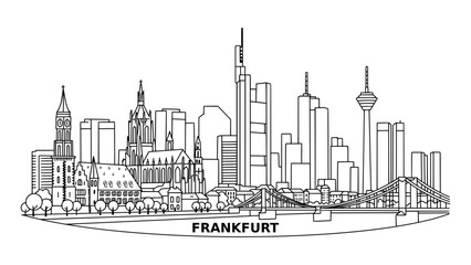 Frankfurt City Line Art
